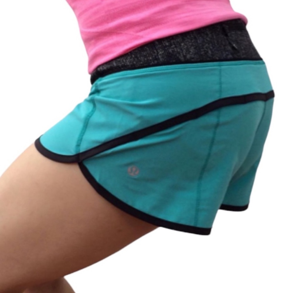 LULULEMON Run: Speed Short 4-Way Stretch Blue Tropics/Burlap Texture Black Dune